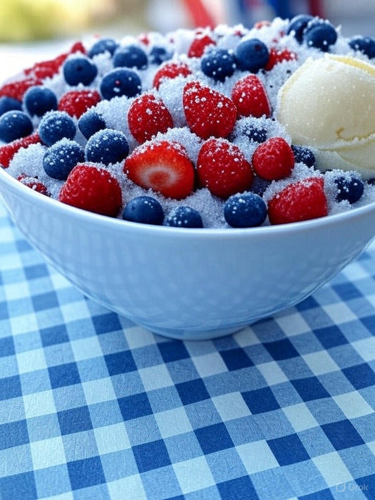 Red, White, and Blue Berry Crisp for 4th of July