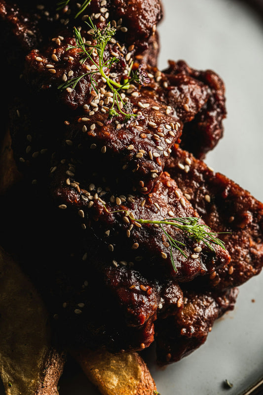 Sticky Glazed Asian Beef Short Ribs with Jaca
